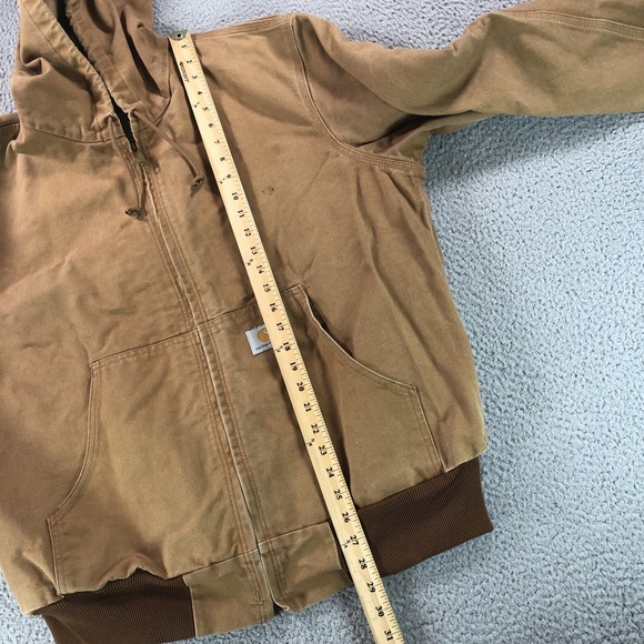 Vintage Carhartt Jacket Mens Large Brown J131 Canvas Hooded Workwear Made In USA - Picture 12 of 12